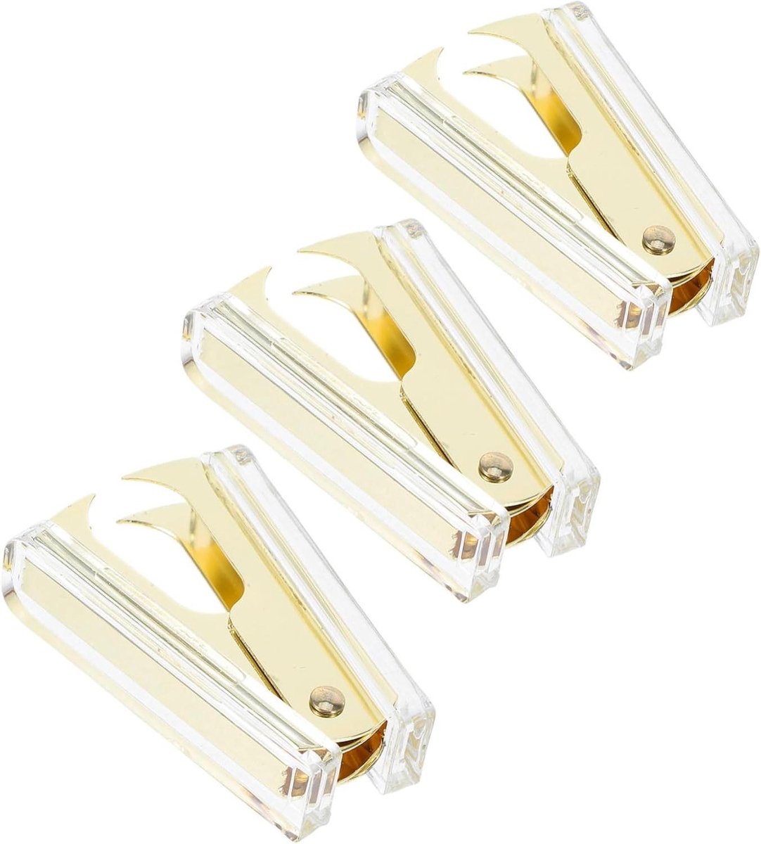 Nietjesverwijderaar Set - Ontnieter Niettrekker - Documenten Organiseren - Transparant Acryl - 6 x 4 x 1.5 cm - Goud