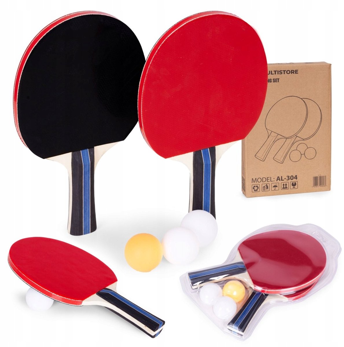 Ping Pong Set: 2 Batjes & 3 Ballen - Perfect voor Plezier