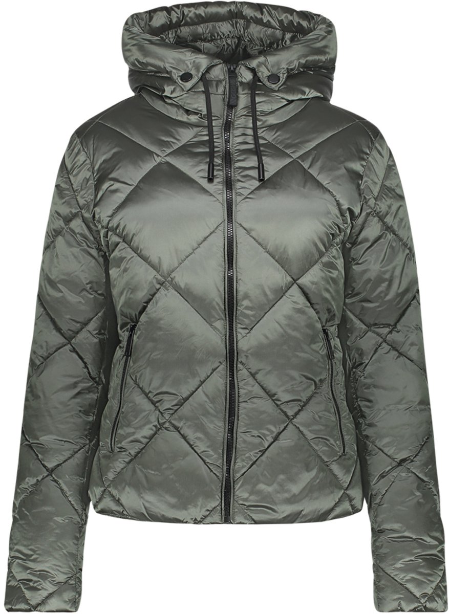 Geisha Jas Gewatteerde Winterjas Met Capuchon 68513 21 Dark Green Dames Maat - S