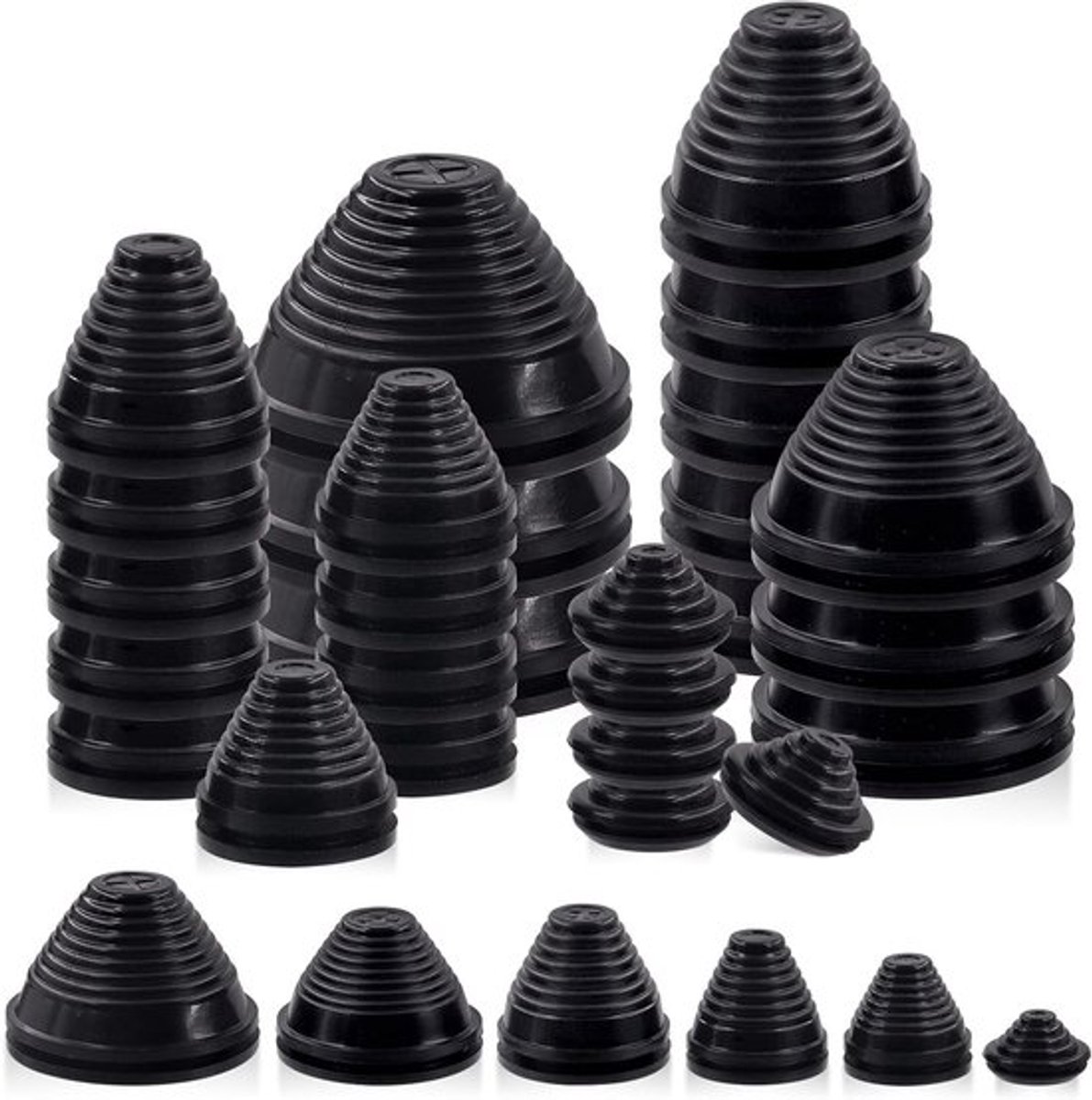 26-delige rubberen grommets-set met 6 maten voor draadbescherming en firewallbeveiliging - 25 mm tot 60 mm boorgaten