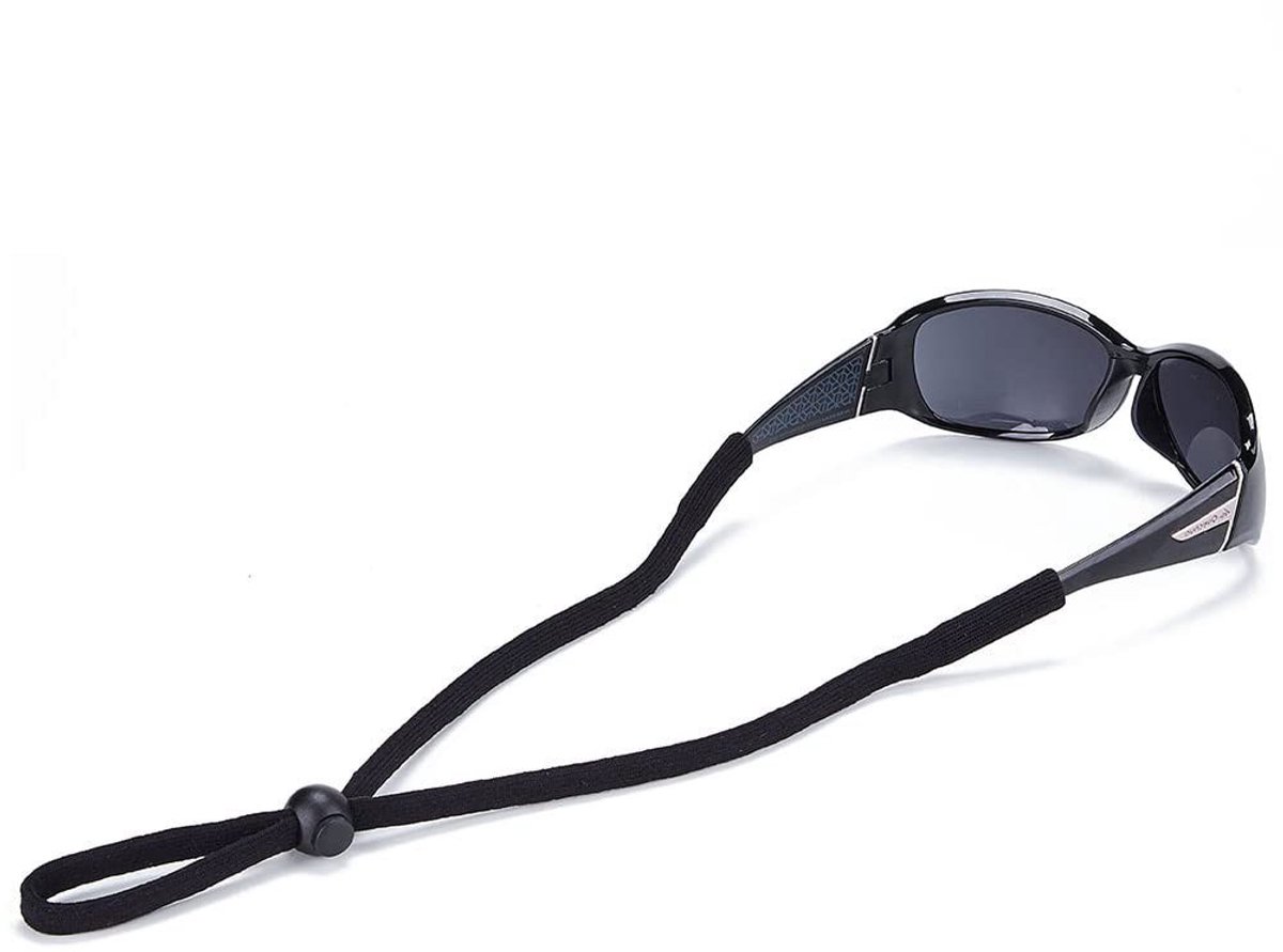 Antislipbrilkoordjes – Set van 5 – Houders voor sportzonnebrillen – Verstelbaar – Geschikt voor dames, heren en kinderen – Veilige brilkoordjes – Accessoires voor buitensporten -Zwart