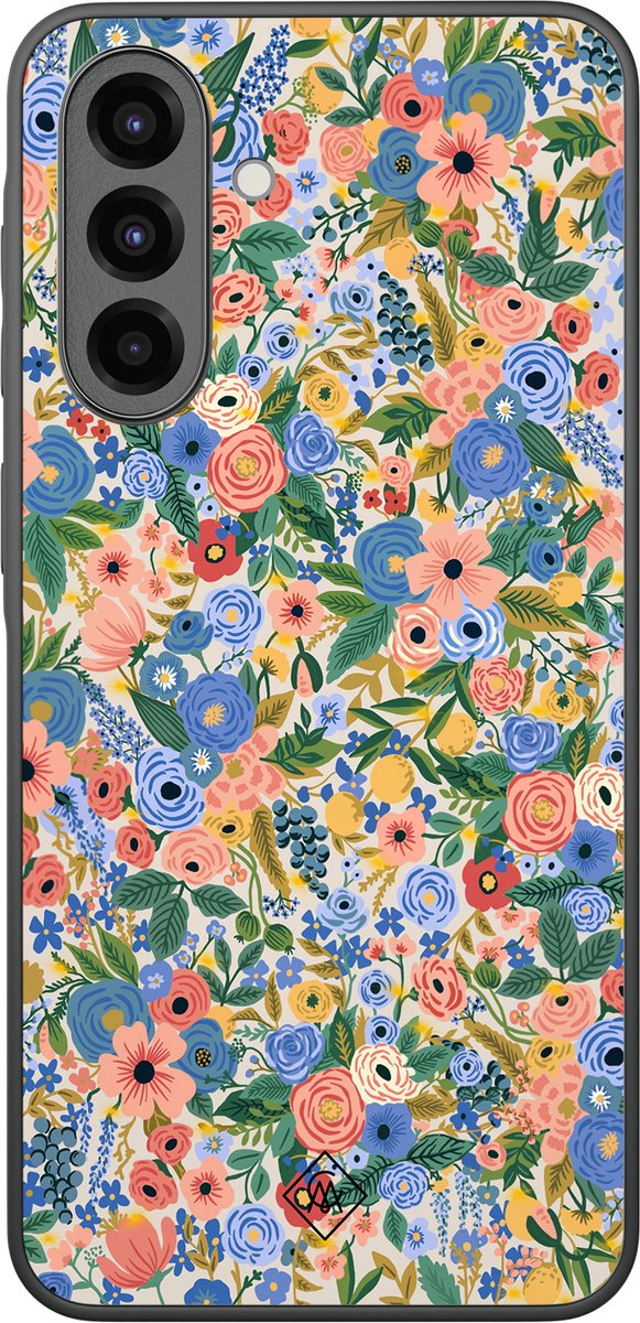 Casimoda® hoesje - Geschikt voor Samsung Galaxy A37 - Blue Gardens - Zwart TPU Backcover - Bloemen - Blauw