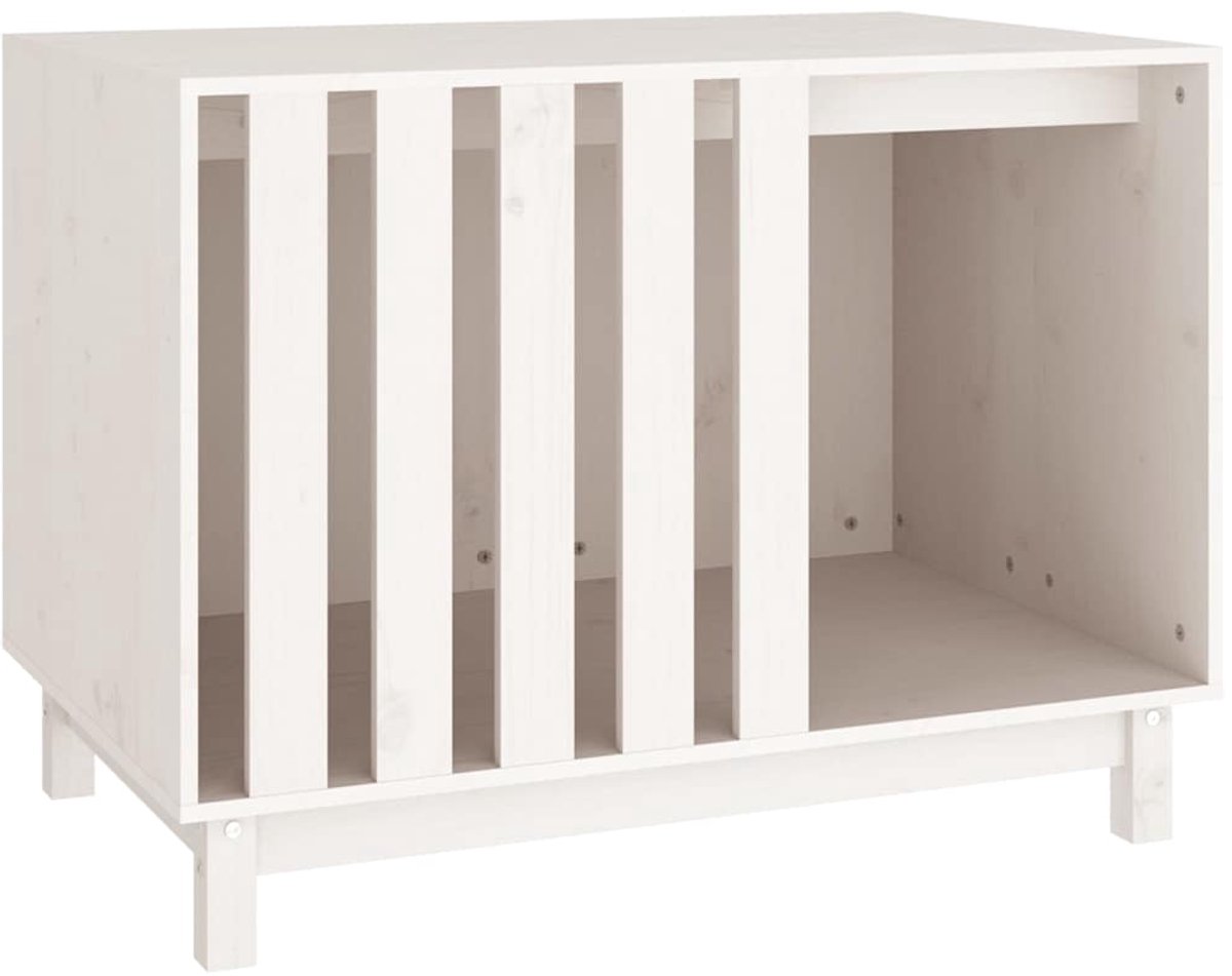 Bol.com vidaXL - Hondenhok - 90x60x67 - cm - massief - grenenhout - wit aanbieding