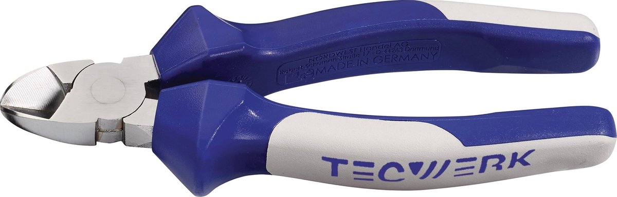 Zijkniptang L.140mm kop verchroomd meercomponenten handgrepen max.1,8mm TECWERK