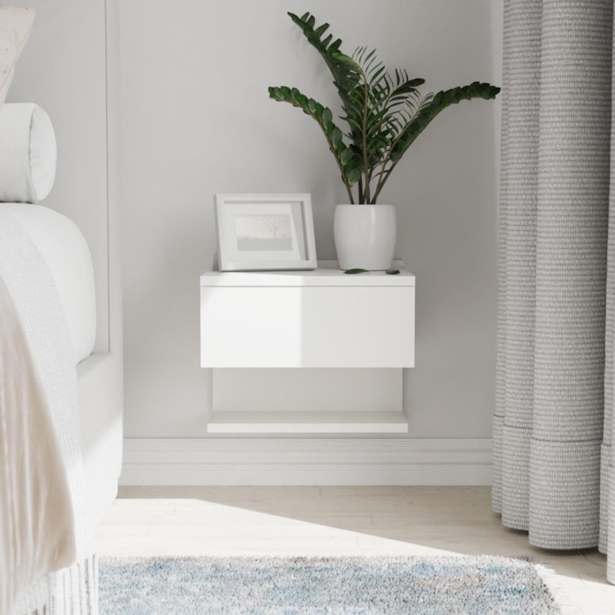 ZRNS® Zwevend Nachtkastje - Modern - Hangend - Met Lade - Wit