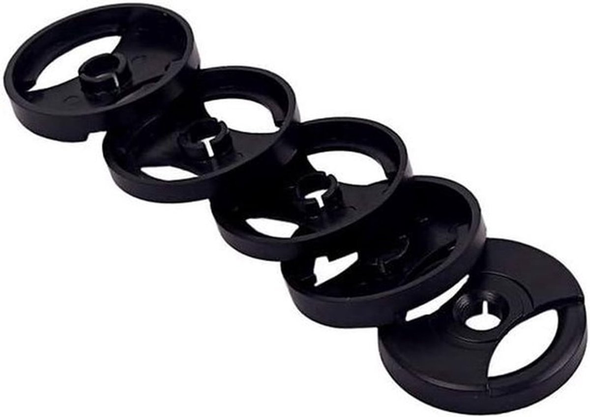 - 45 rpm adapter voor 7" Vinyl - Platen - Universeel - 5-pack (zwart)