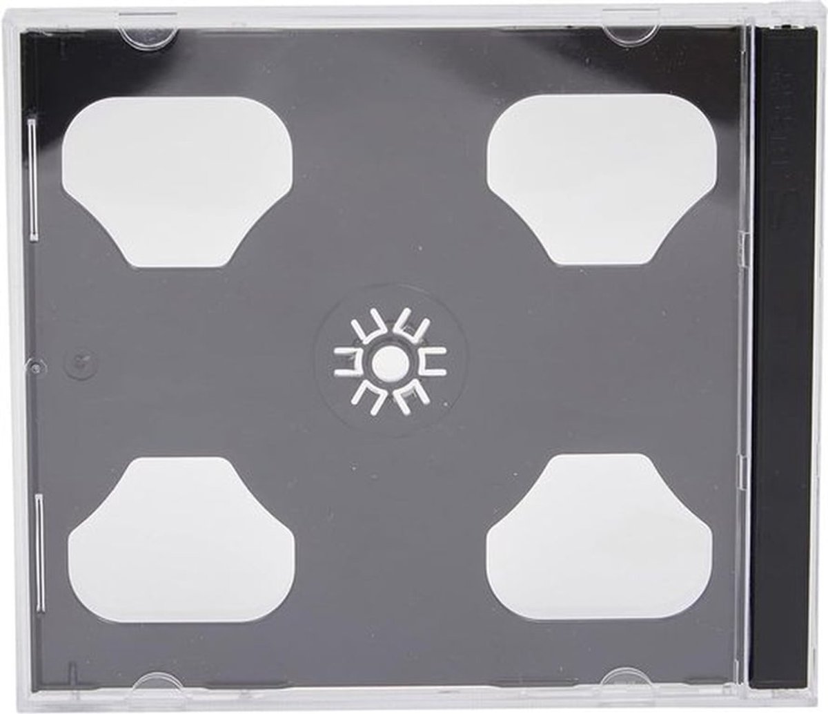 CD opbergdoos - juweel - dubbel - 10,4 mm - zwart - schijf - lade - pack van 5 - geschikt voor CD's - zwarte lade - 2 schijven in CD opbergdoos met zwarte lade (Pack van 5)