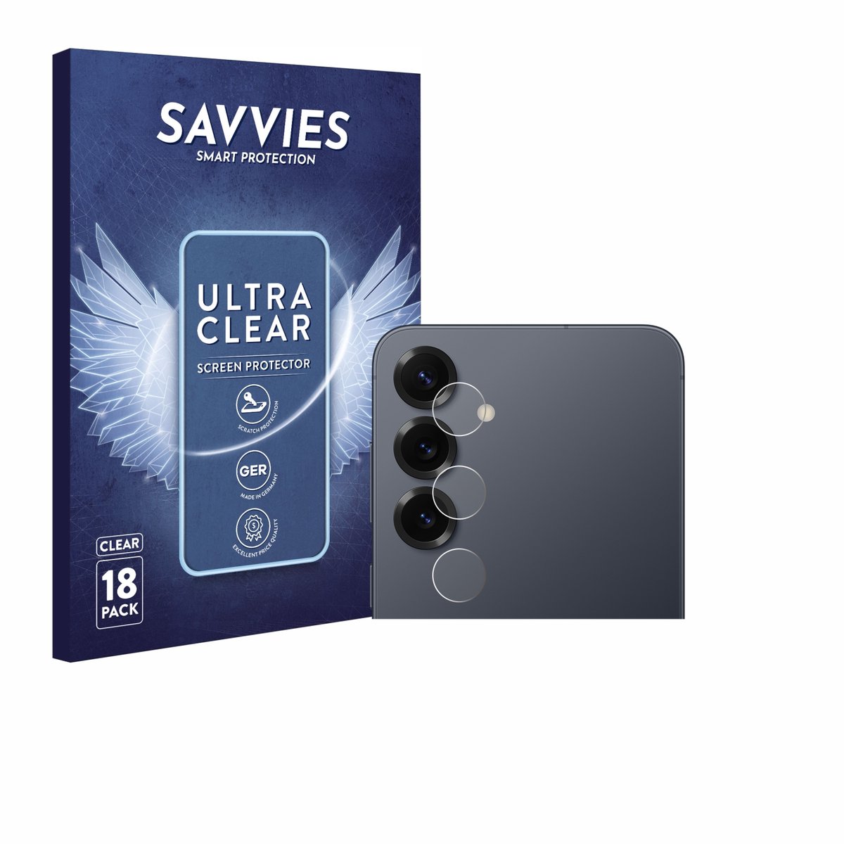 Savvies - Screenprotector voor Samsung Galaxy S25 Plus (ALLEEN Camera Lens) - Folie Beschermfolie transparant 18 Stuks