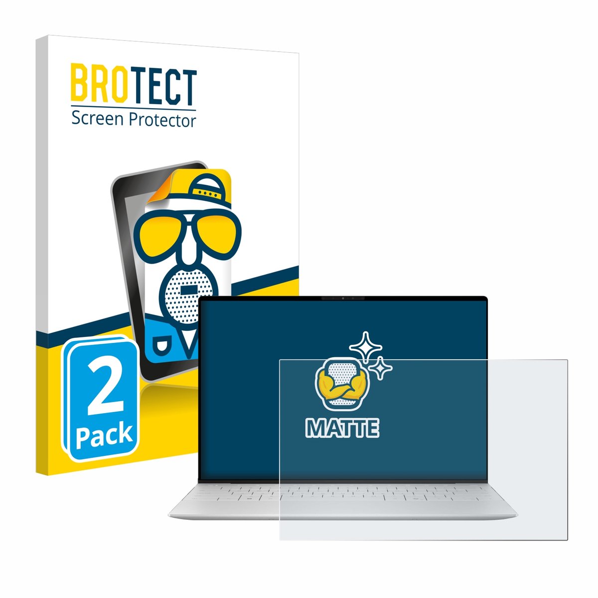 BROTECT - Screenprotector voor Dell XPS 13 9340 Non-Touch - Folie Beschermfolie matte 2 Stuks