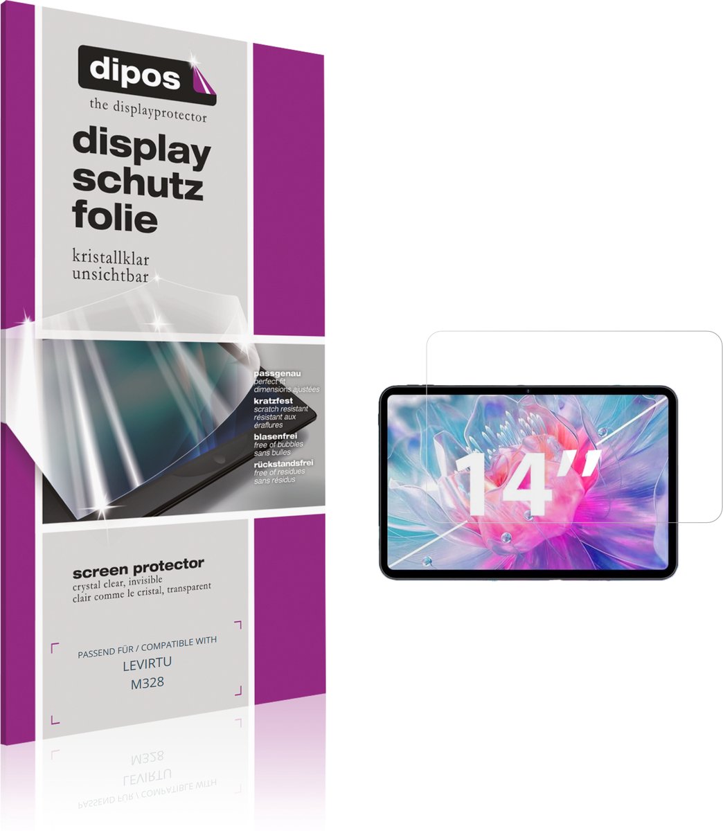 dipos – 2x Beschermfolie geschikt voor LEVIRTU M328 | Krasbestendige & heldere Screenprotector Ultra-Thin