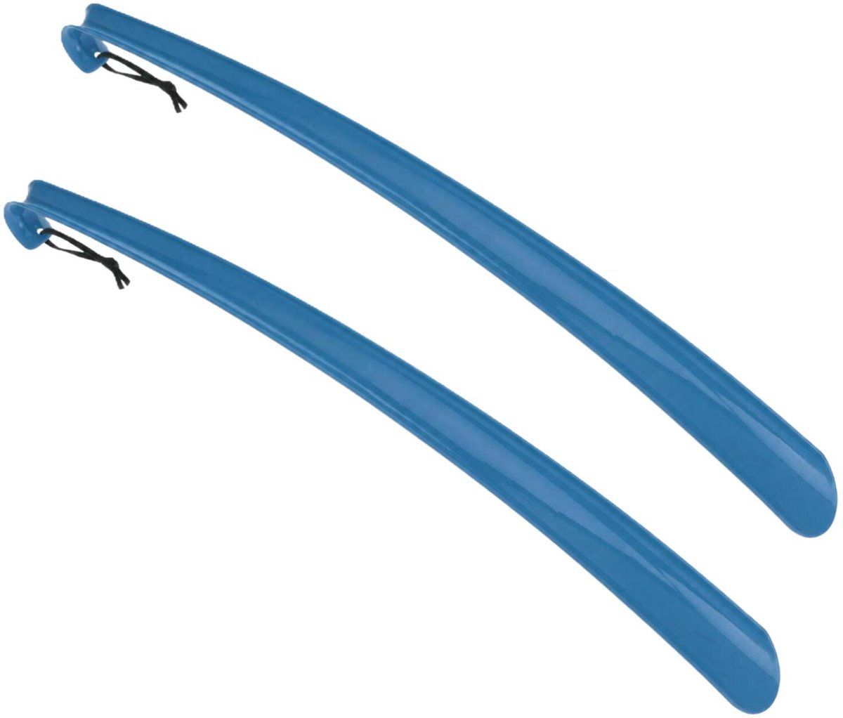 Benson Shoe Solutions Schoenlepel - 2x - 57 cm - kunststof - blauw - met haak - instaphulp voor schoenen - extra lang
