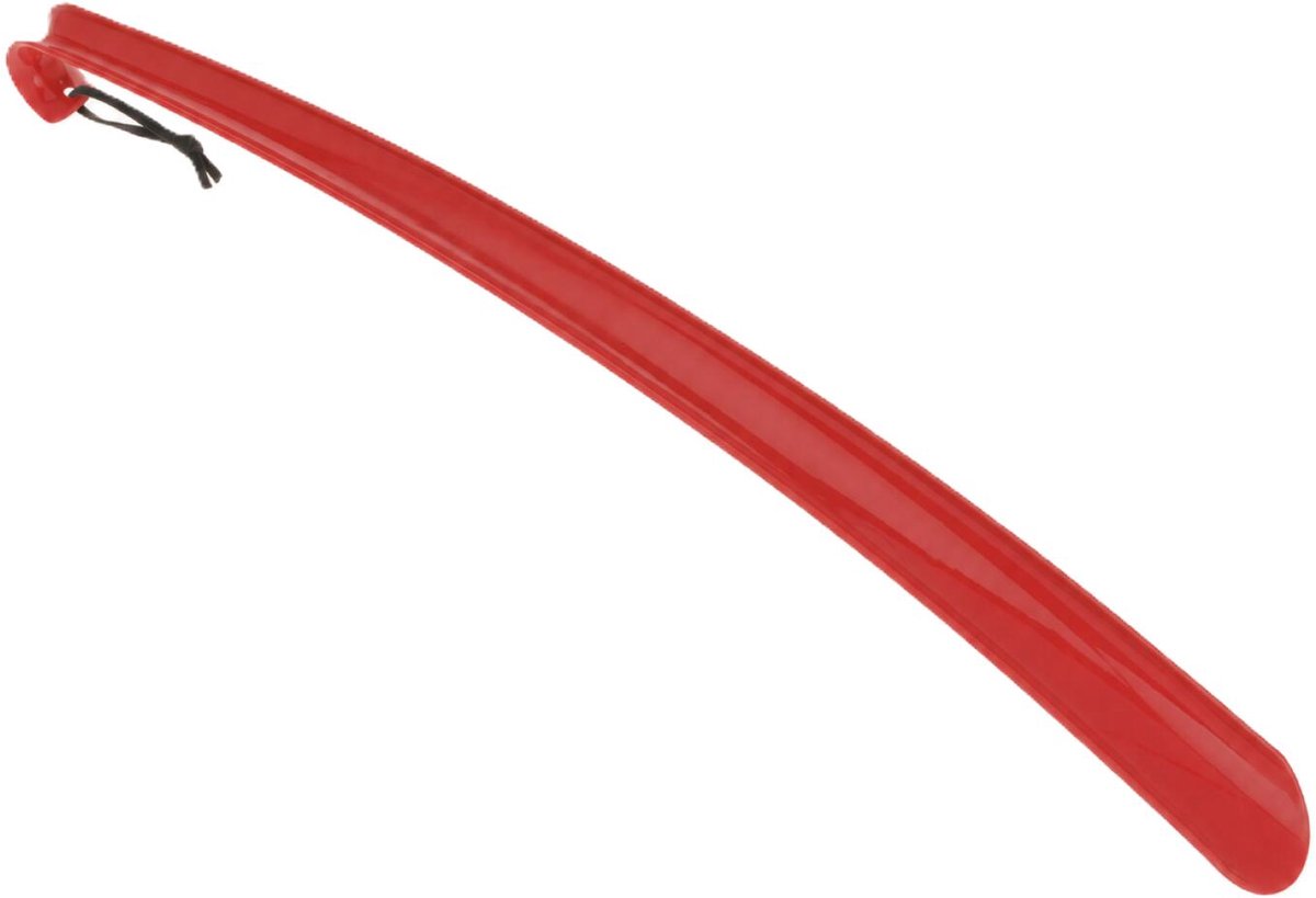 Benson Shoe Solutions Schoenlepel - 57 cm - kunststof - rood - met haak - instaphulp voor schoenen - extra lang