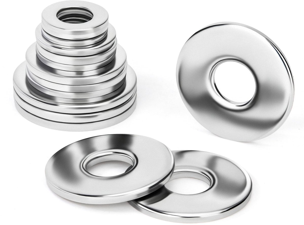 Solidchoice - Set van 20 Platte RVS Washers M8