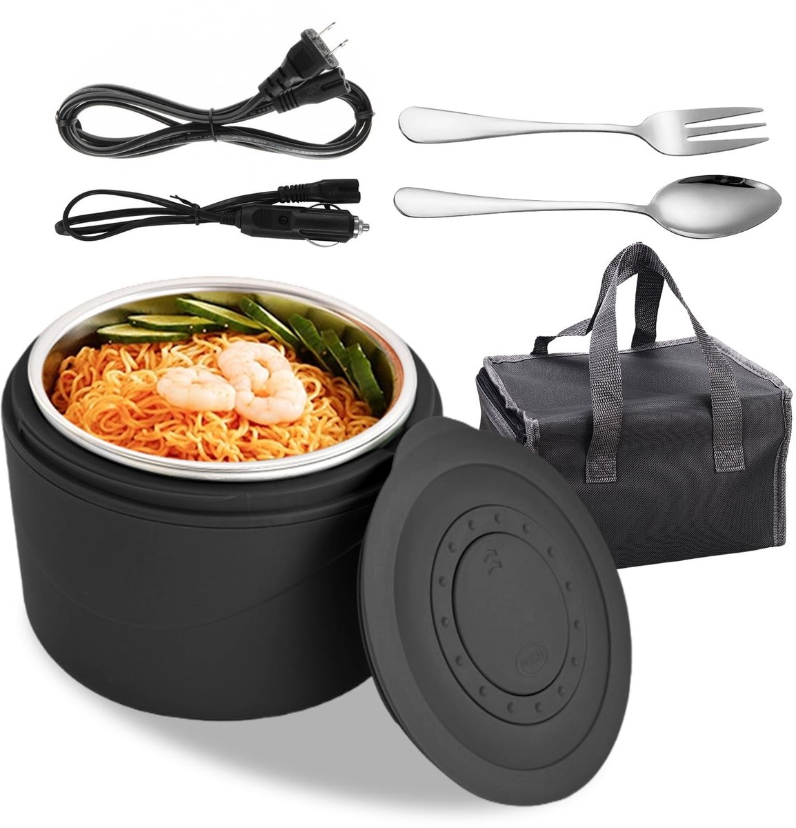 Solidchoice - Electric Lunch Box 80W - 1200ml Portable Food Warmer voor Kantoor en Reizen