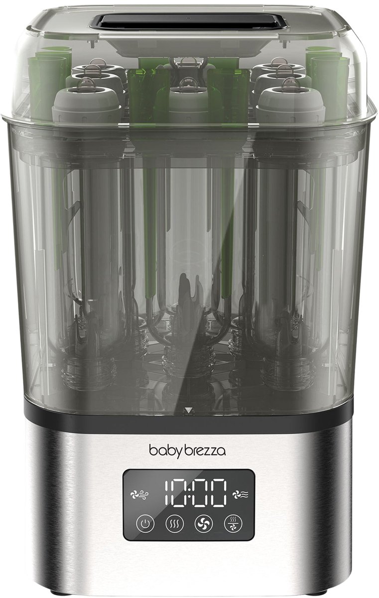 Baby Brezza SuperQuick 10-Minute Sterilizer Dryer – Flessen Sterilisator & Droger – Klaar in 10 minuten – Stainless Steel