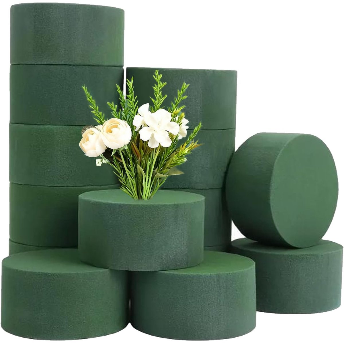 Solidchoice - 15 Stuks Bloemensponscilinders voor Bloemstukken en Arrangements