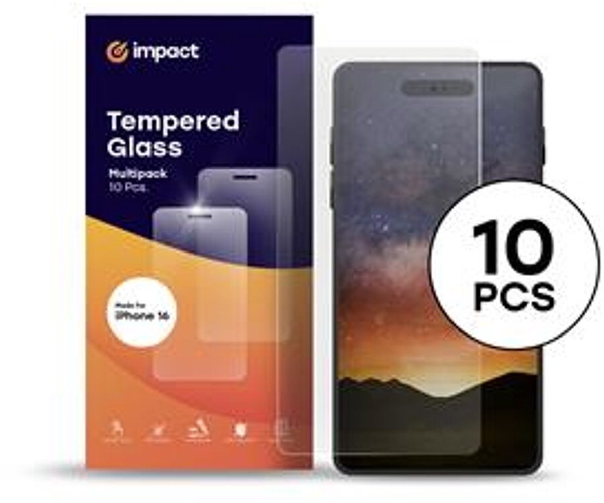 Tempered Glass (clear) Multipack (10 pcs), for iPhone 14/13/13 Pro/17e/16e
