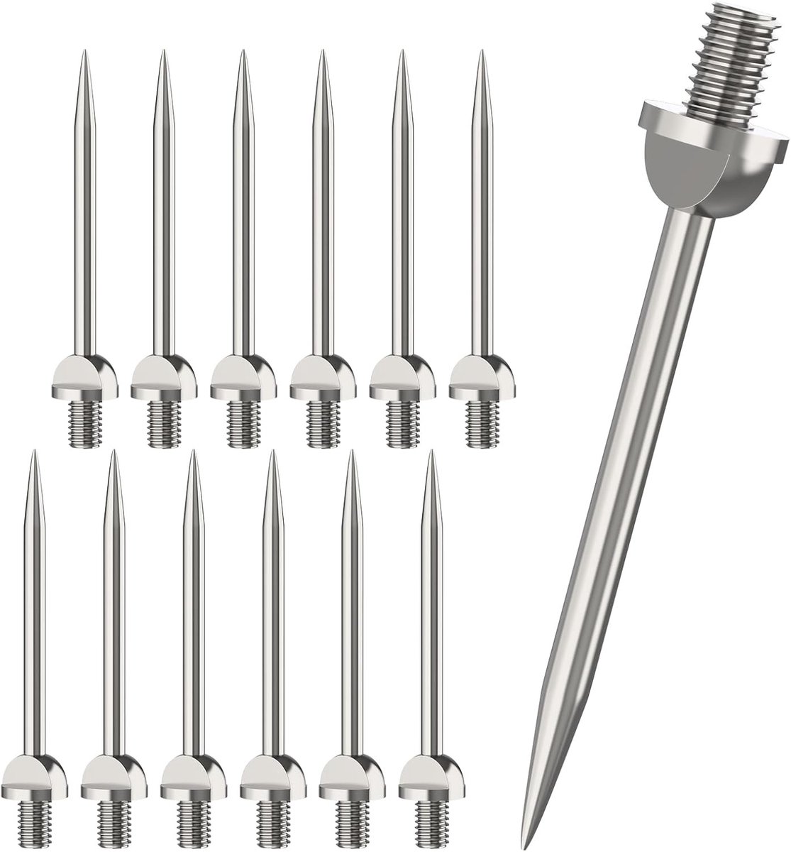 Dartpijlen - Zilver - 12 Stuks - Metalen Steeldart Punten - Voor Softdarts