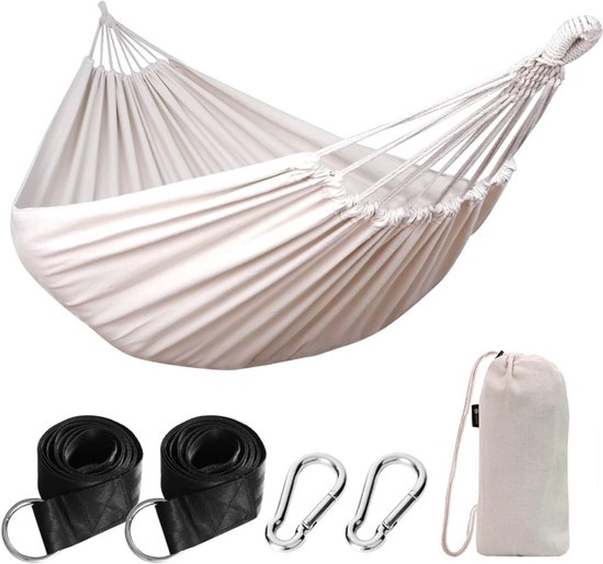 Comfortabele Outdoor Hangmat 210 x 150 cm, Draagvermogen tot 200 kg, Inclusief Opbergtas voor Tuin en Patio - Lichtgroen
