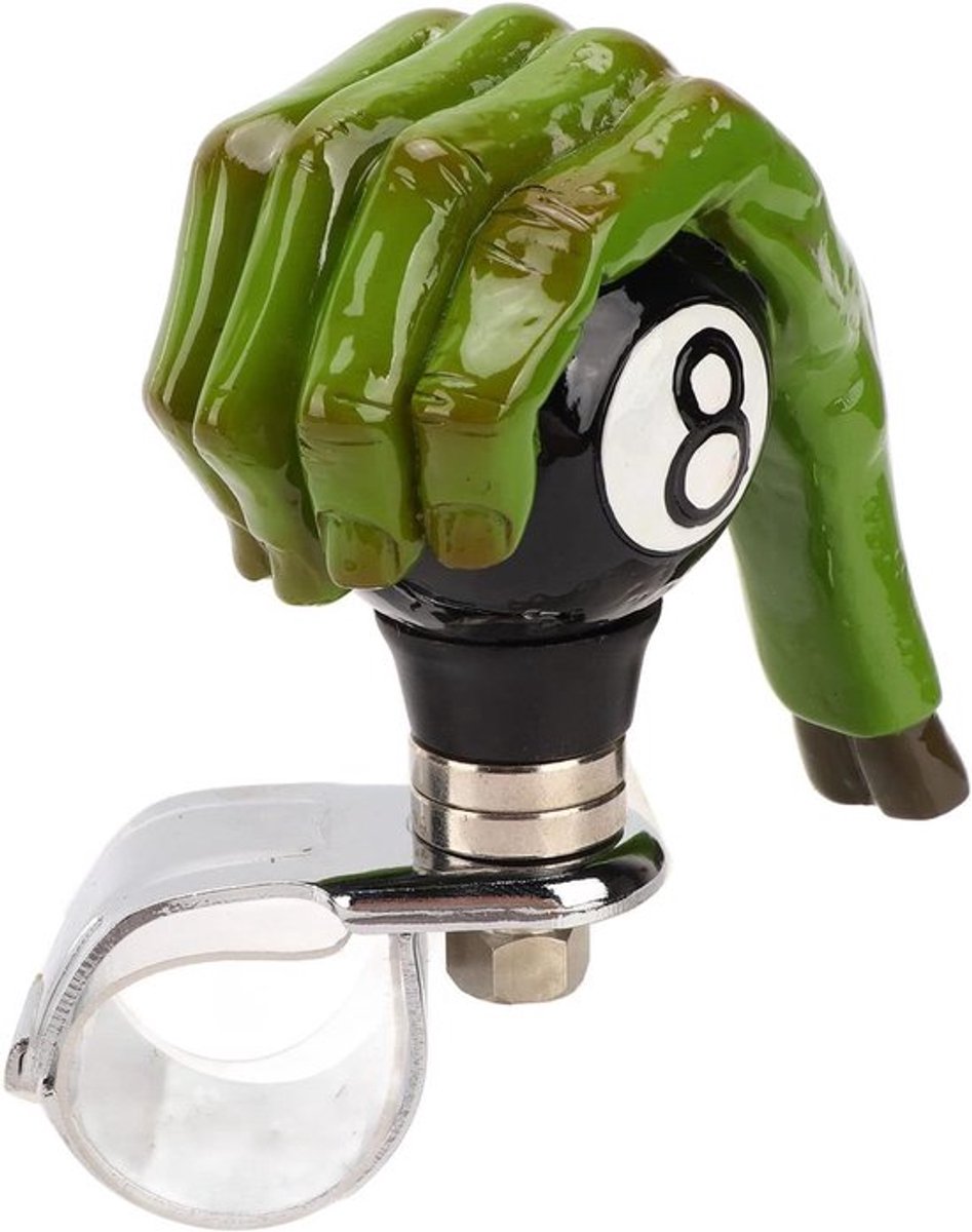 Groene Handvorm Stuurwielknop met 3 cm Fixeerring - Ideaal voor Auto's, Trucks en Boten met Verbeterde Grip en Comfort