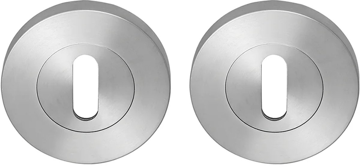 Sleutelrozet rond 53,5x8,5 mm geborsteld Rvs