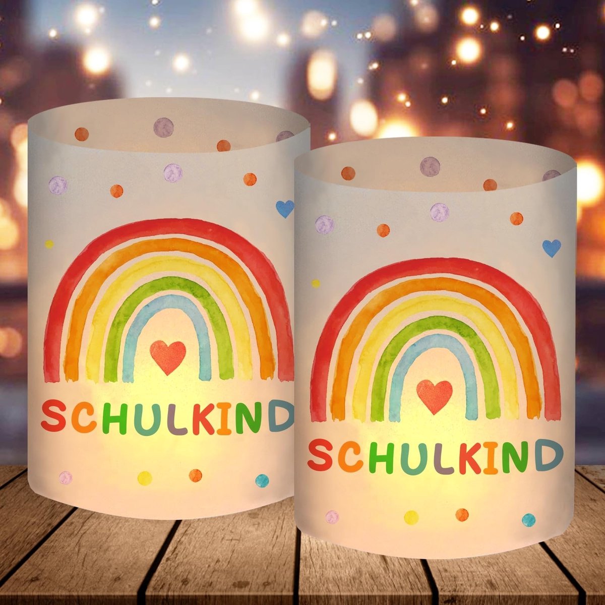 Solidchoice - Set van 12 Windlichten voor Schoolstart Decoratie