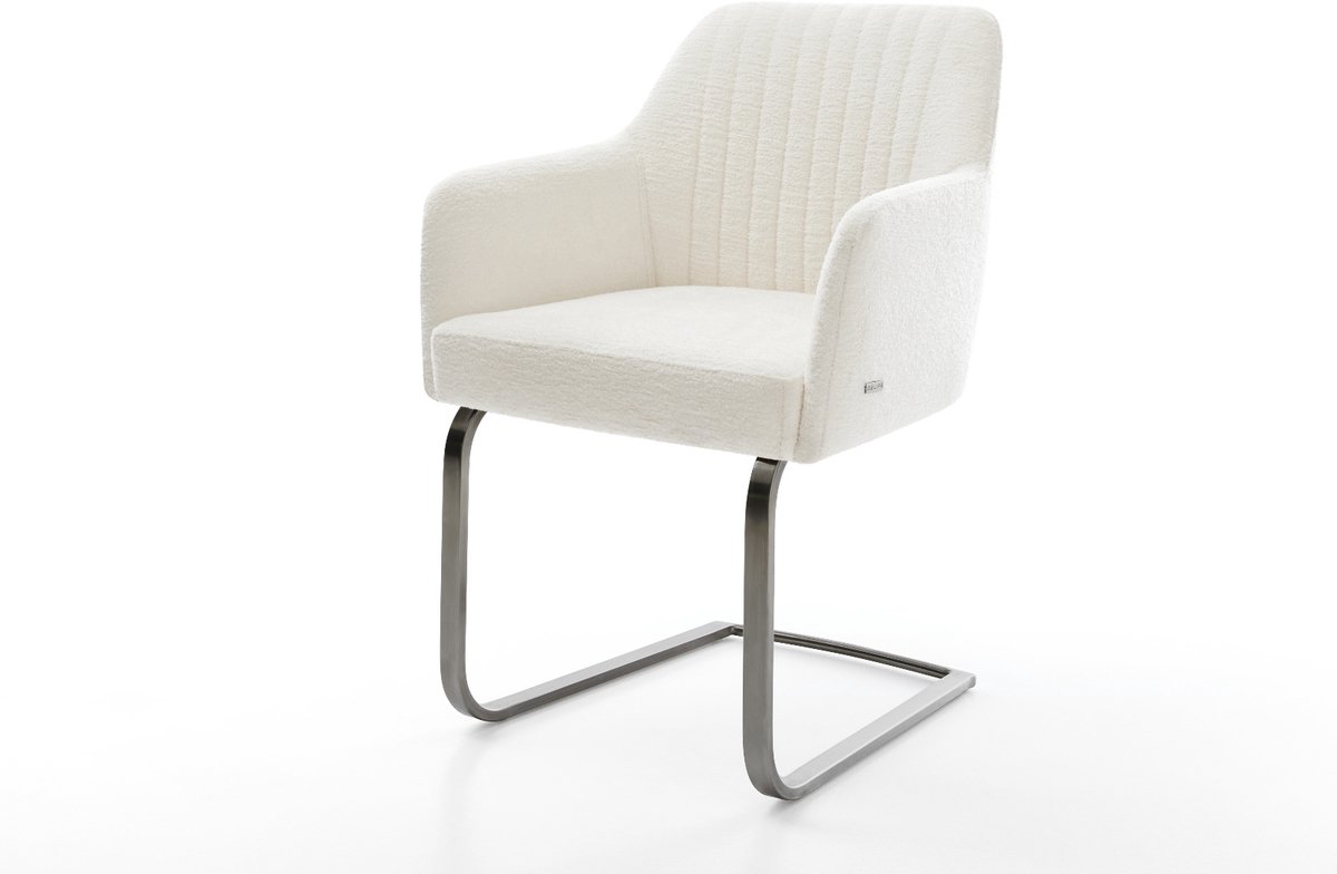 Sledestoel Greg-Flex sledemodel vlak grafiet bouclé zacht beige pocketveer kern