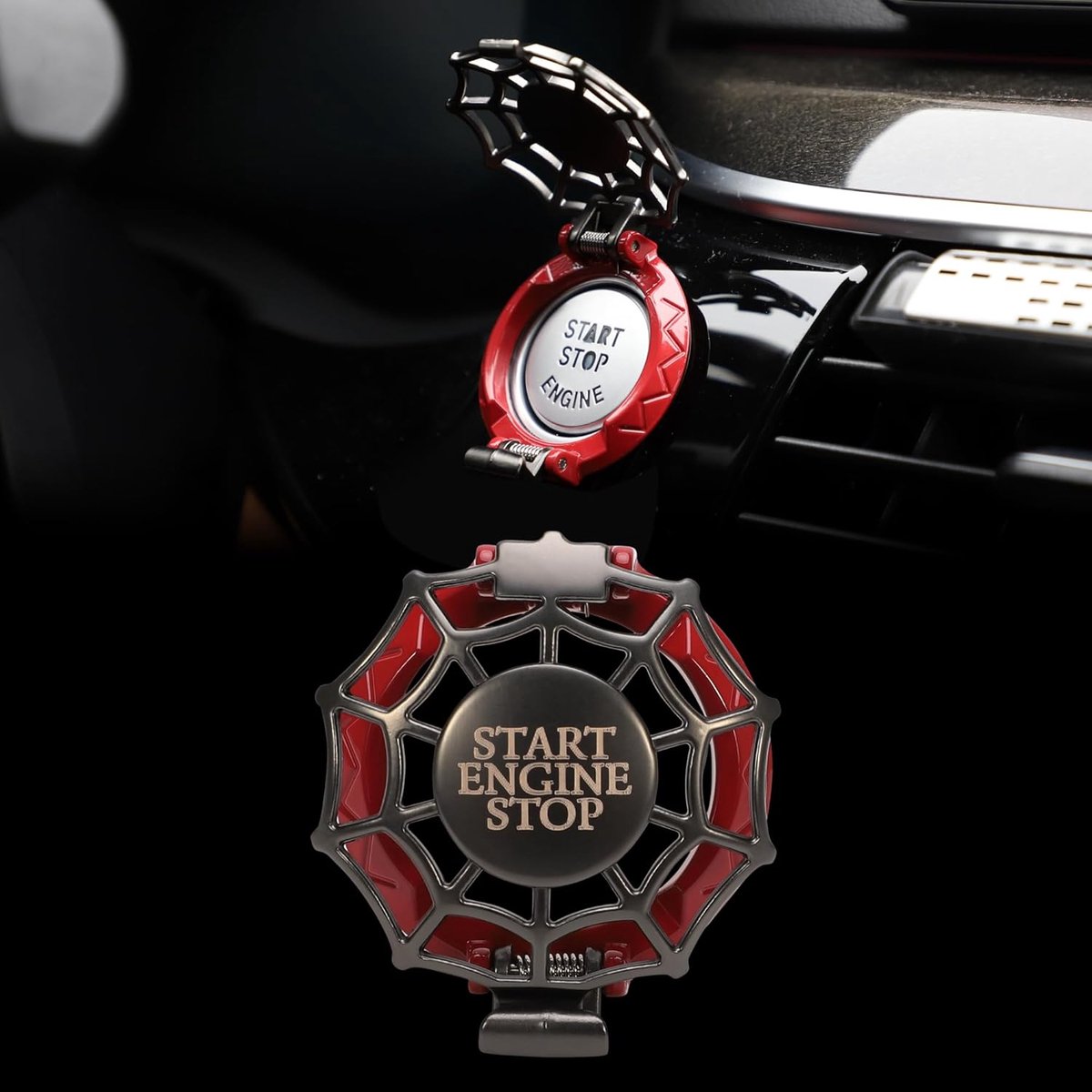 TOMALL Auto-startknopafdekking, universeel voor auto, motorfiets, start-stop-knopkap, sierlijst, krasbestendige - ShopVlot