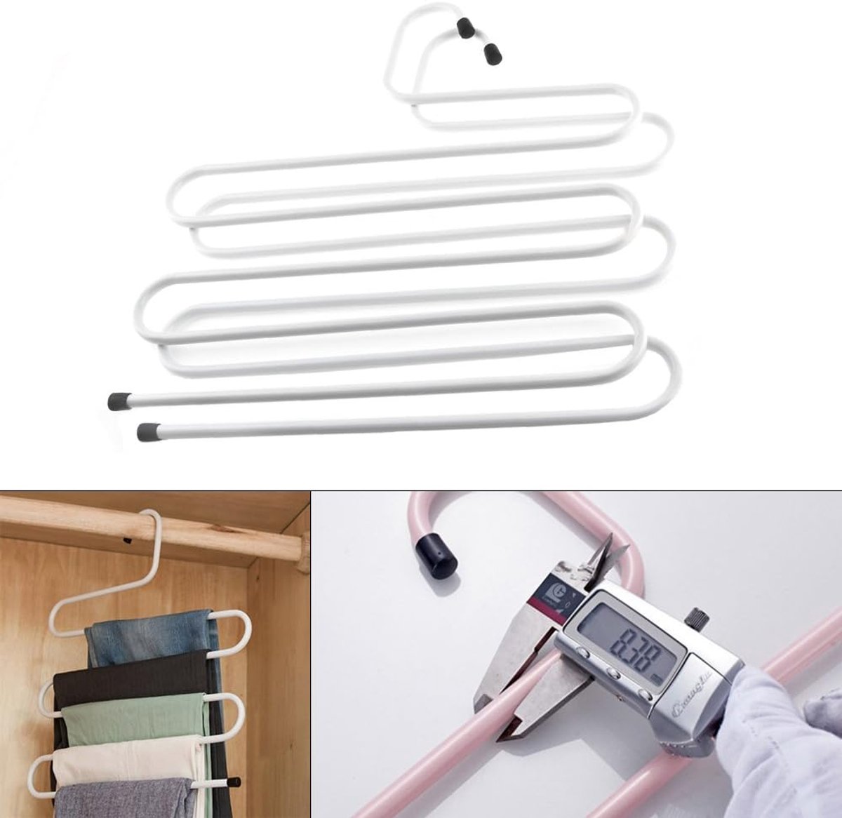 2pcs S Shape 5 Layers Pants Clothing Holder Rack with Multipurpose Hanger for Storage Hanger - ShopVlot