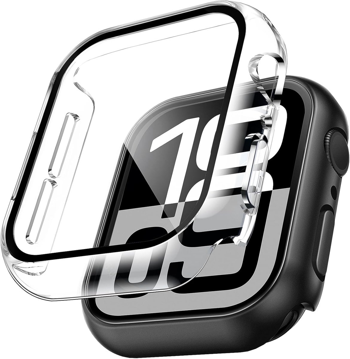 TAURI Pack of 2 PC Protective Case Compatible with Apple Watch Series 11/10 46 mm, Tempered Glass Screen Protector - ShopVlot