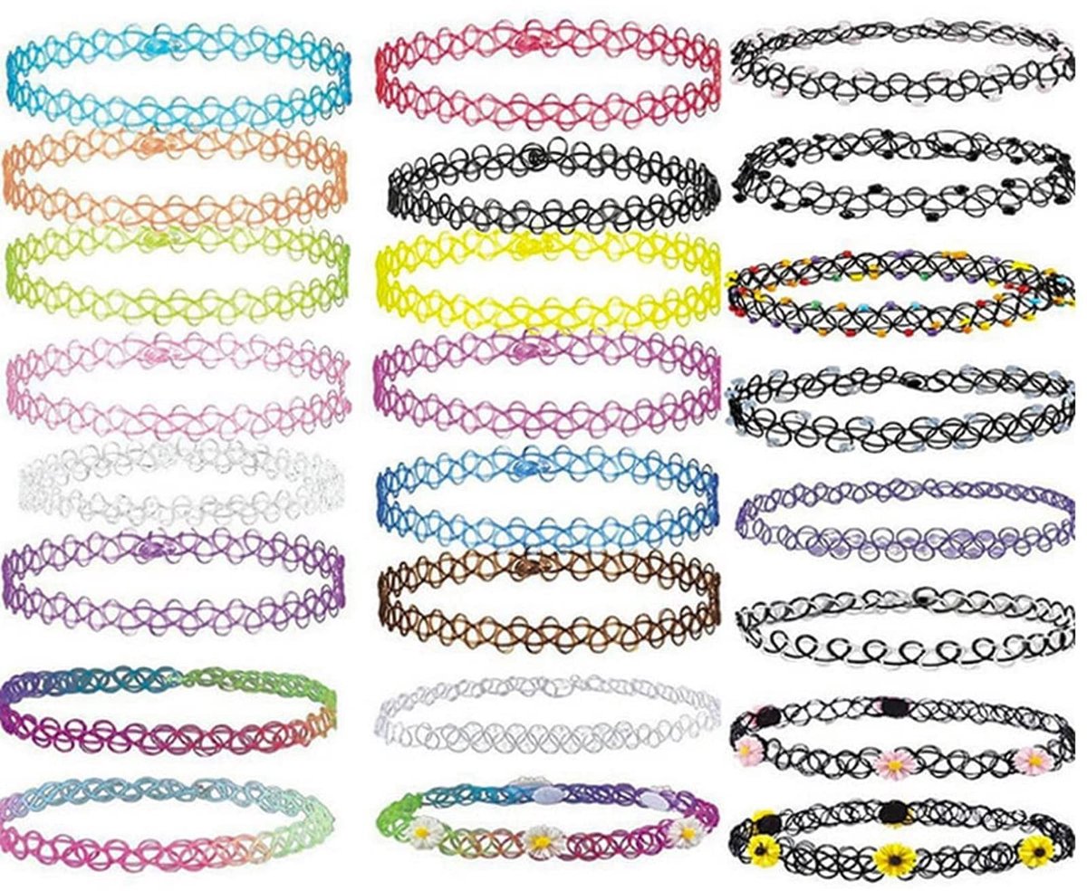 Solidchoice - Set van 24 Zwarte Halskettingen voor Vrouwen en Meisjes, Diverse Stijlen