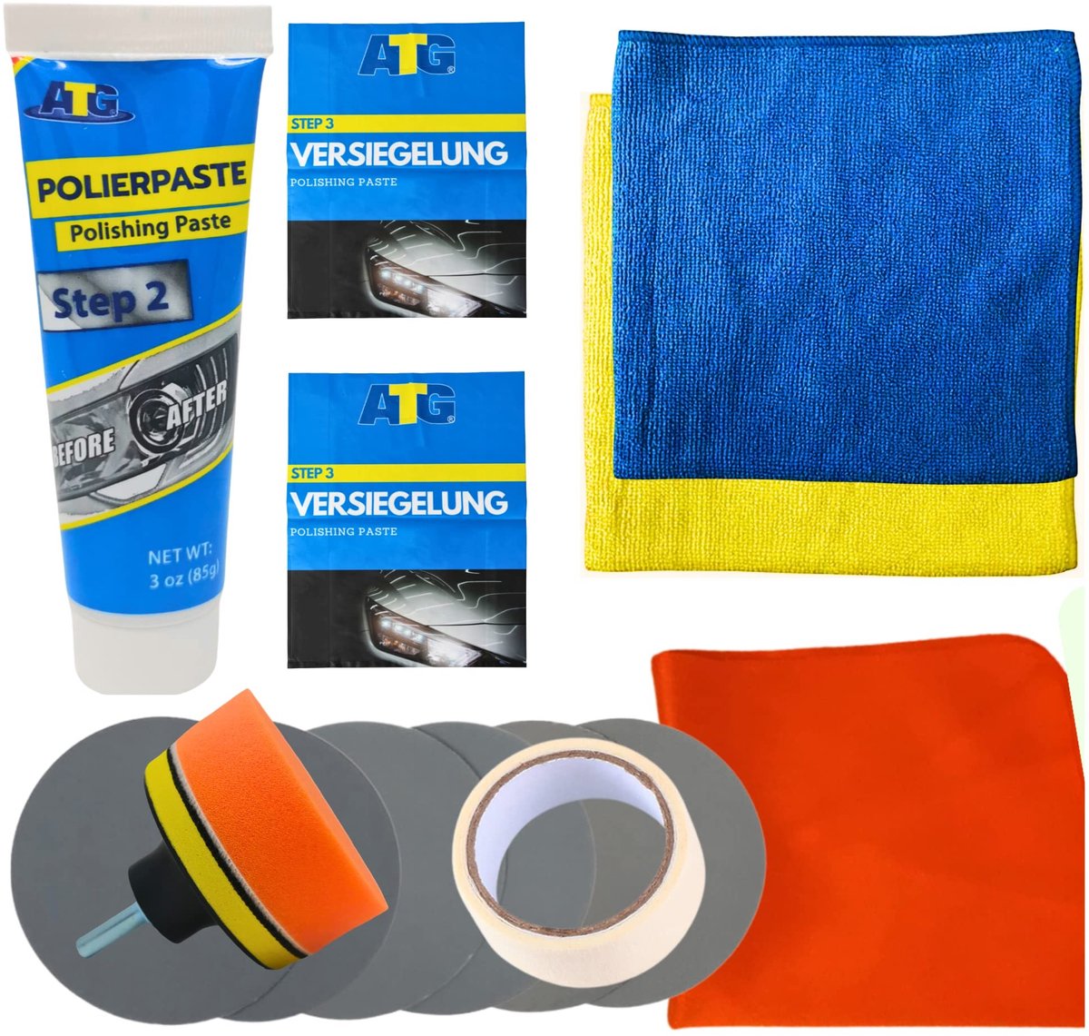 Solidchoice - Koplamp Behandelingsset met Microvezeldoeken voor Helderheid