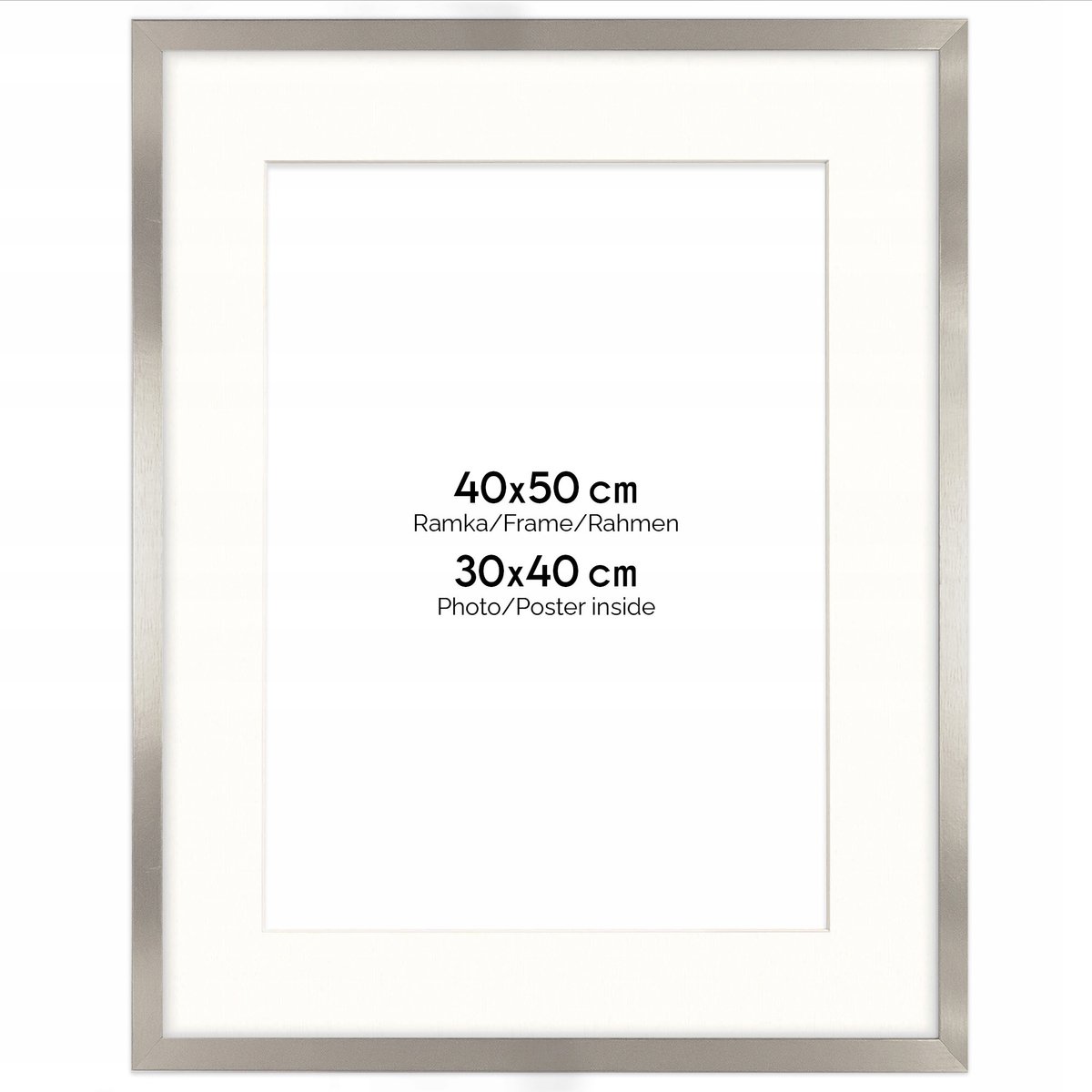Zilveren fotolijst HEN PASS S 40x50 cm set passe-partout (30x40 cm)