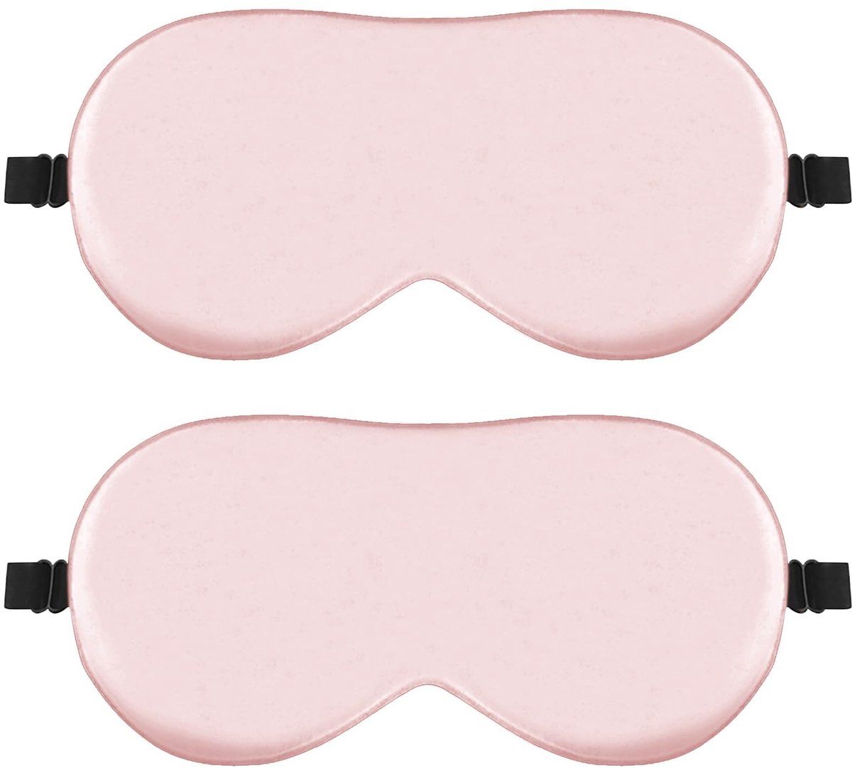 2 Stuks Zijden Slaapmasker - Huidvriendelijk & Verstelbaar voor Diepe Slaap - Roze