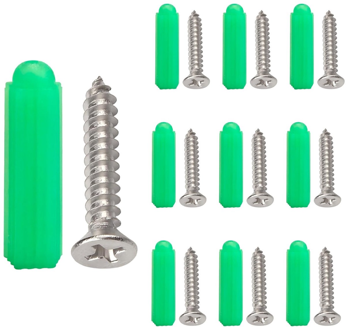Solidchoice - Set van 10 Muurpluggen en Zelftappende Schroeven