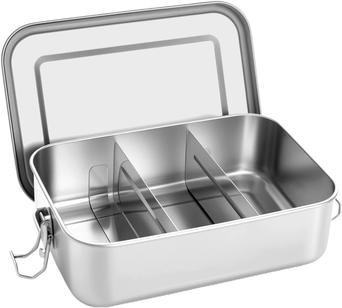Solidchoice - RVS Lunchbox met 2 Compartimenten en 1400 ml Inhoud