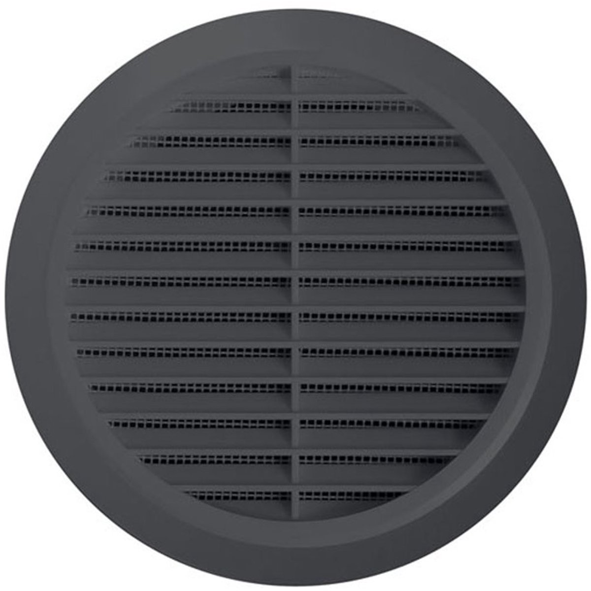 Ventilatierooster Ø 100 mm - Grafiet Grijs Rond Luchtrooster met Insectennet