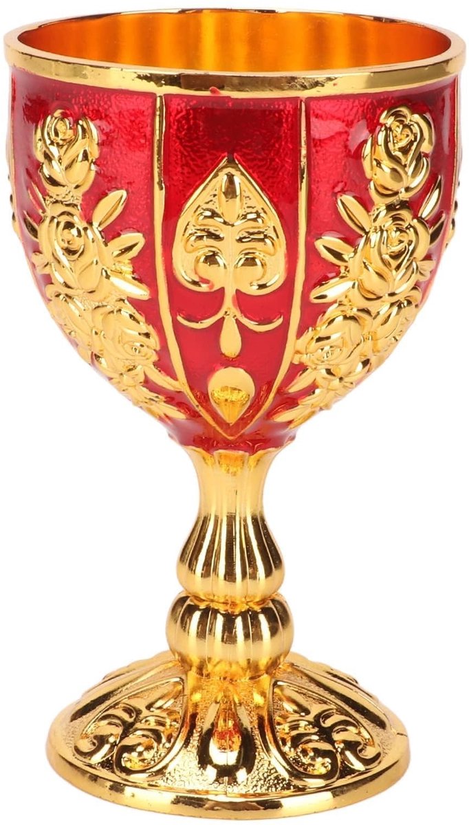 Solidchoice - Elegante Gouden Kelk met Bloempatroon van Zinklegering