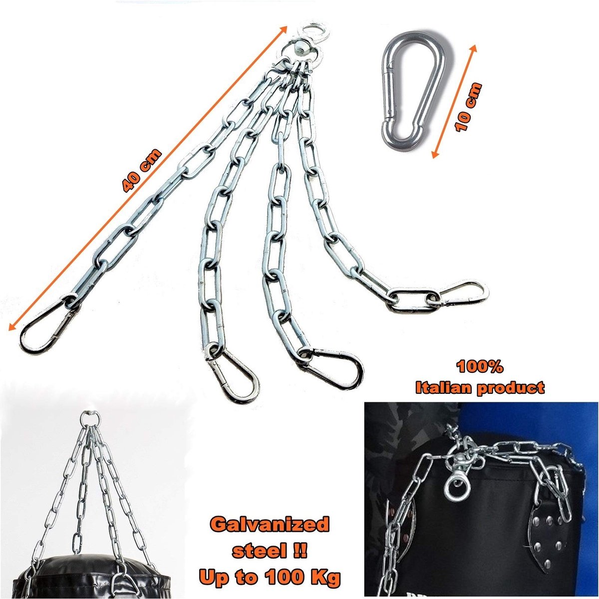 Solidchoice - Complete Bokszakketting met Karabijnhaak voor Training
