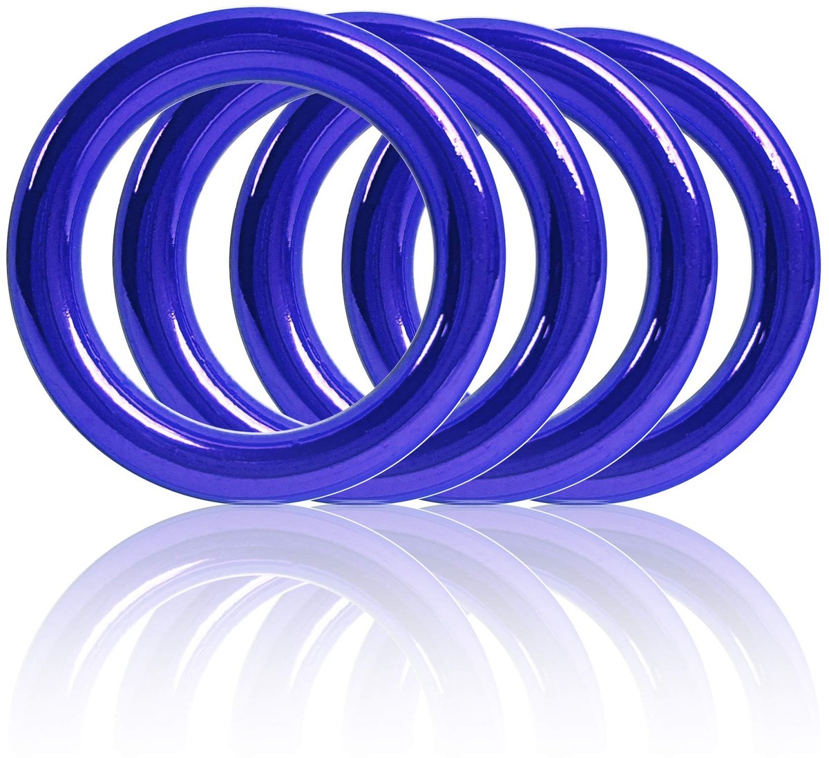 Solidchoice - Set van 4 Blauwe O-Ringen van Metaal voor Hondenlijn