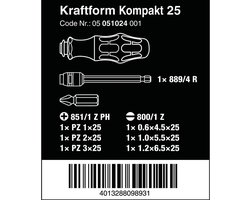 Wera Kraftform Kompakt 25 met Tas - 05051024001