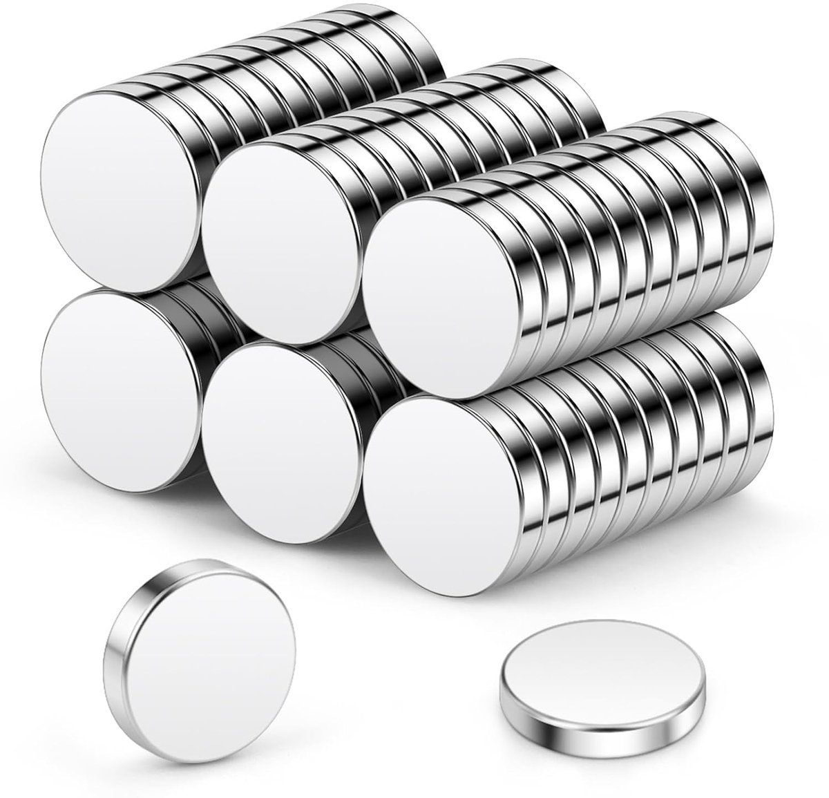 Magneten 10x2mm | 60 stuks, extra sterke mini ronde kleine magneten voor notitiebord, magneetbord, koelkast, handwerk, kantoor, keuken