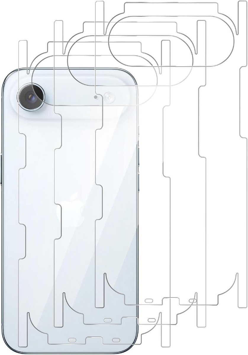 3 stuks displaybeschermfolie voor iPhone Air 2025/17 Air, iPhone Air 2025/17 Air, achterfolie, TPU, zacht, dun, hoge transparantie, beschermende rand - transparant