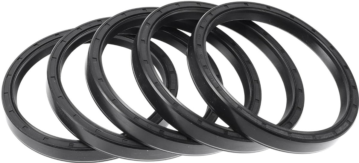 Universele olieafdichting met dubbele lip met stalen afdichtring met rotatieveer, 95 x 110 x 13 mm, rubber, hoge druk, zwart, 5 stuks