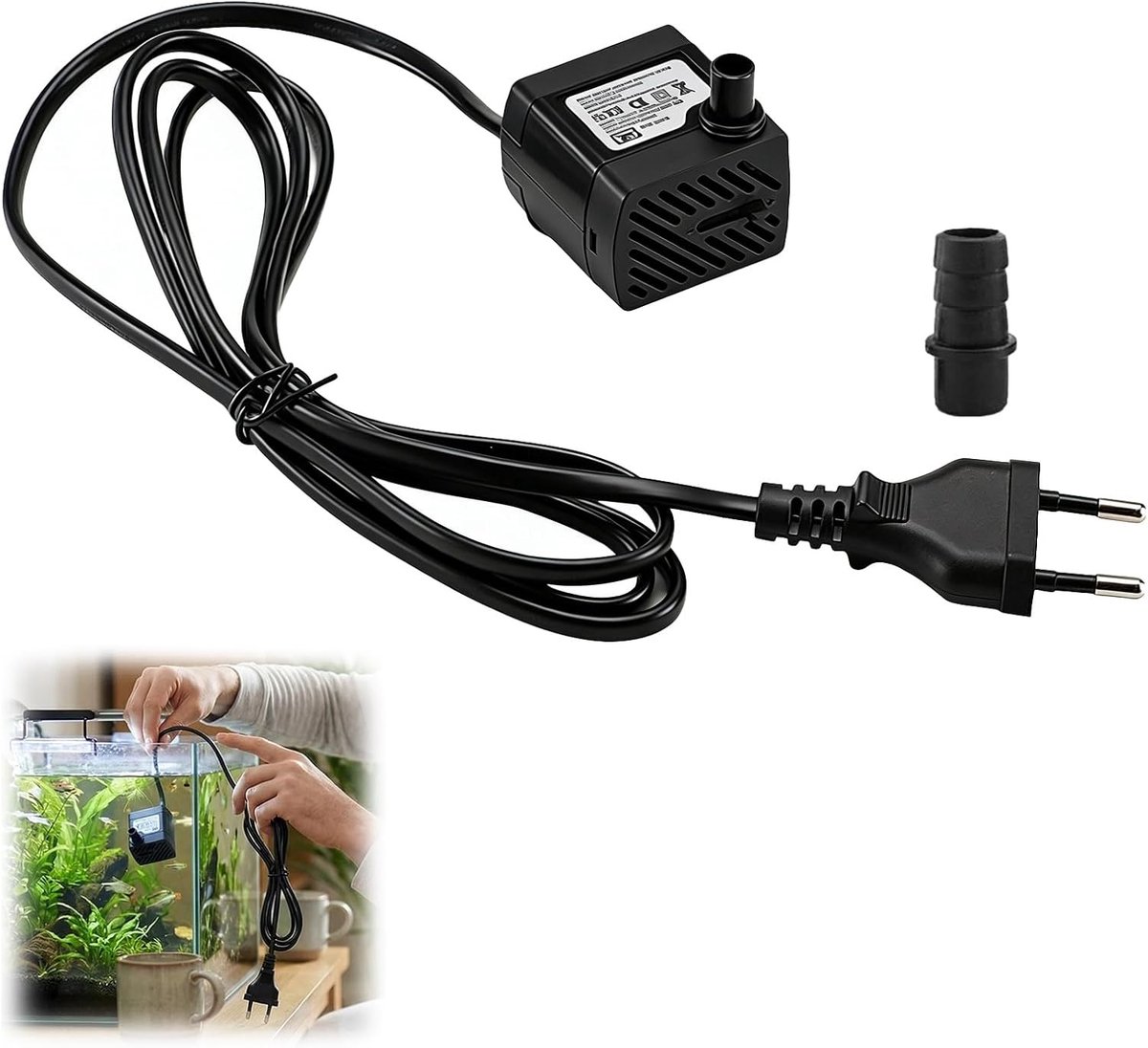 Mini-waterpomp 350 l/u - stil 5 W - instelbaar debiet - ideaal voor vijver en decoratie - SnelShoppen