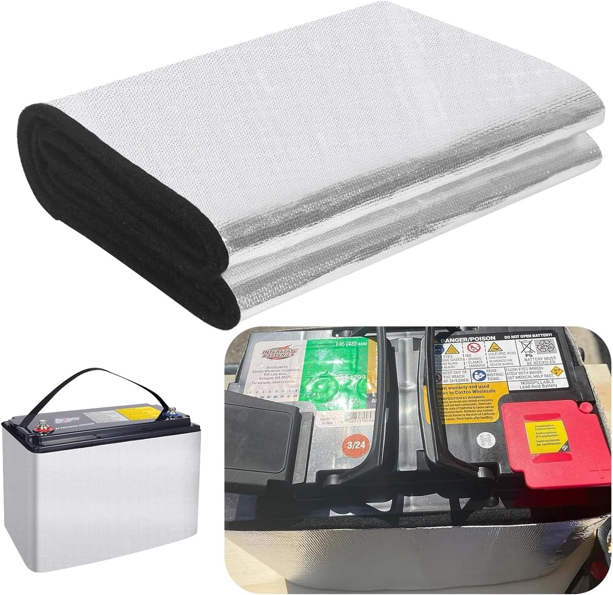 Isolatieset, 18 cm x 1 m, isolatie hitteschild, batterijdeken geïsoleerd, koudebestendig, vlamvertragend, voor auto, vrachtwagen, camper (1)