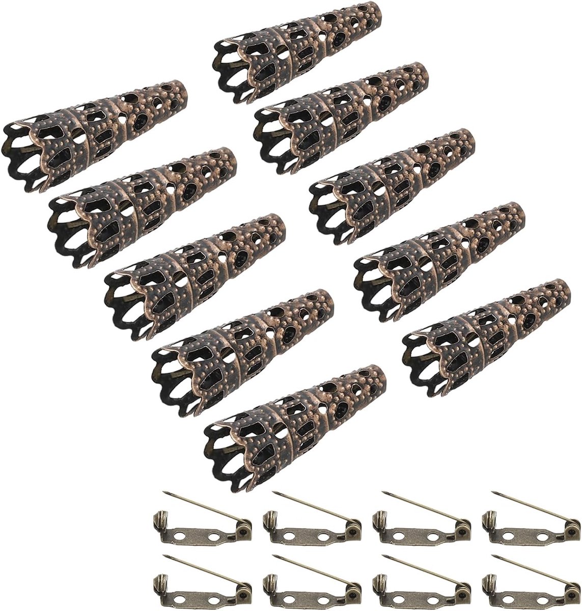 23 mm Corsage decoratieve houder, 10 stuks broche pin vaas zak boutonnieres houder met staafspelden voor bruiloft partij doe-het-zelf ambachten, koper