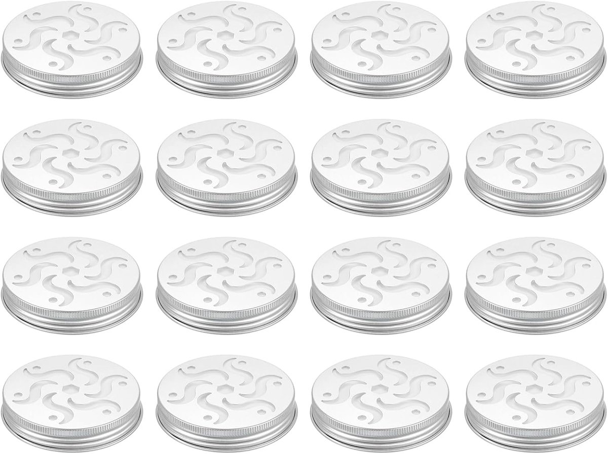 Deksels, 68 mm, reserve-Mason-glazen inzetdeksel, luchtverfrisser, holle deksel, herbruikbare brede hals, inmaakdeksel met windmolengat voor thuis en op kantoor