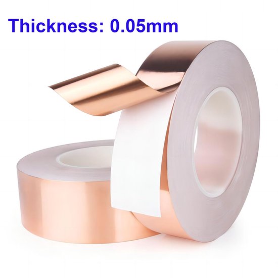 1 Stuk Koperen Plakband, 40mm x 20m, Kopertape Zelfklevend, Enkelzijdig Geleidend, voor Circuits en Elektrische Reparaties — afbeelding 3