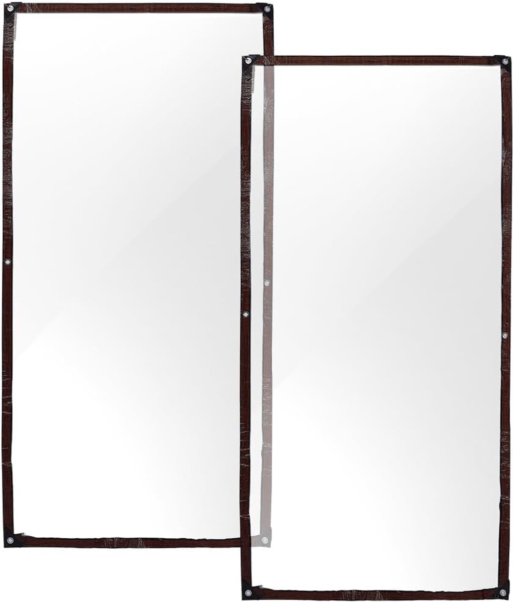 2 stuks doorzichtig zeildoek, zwaar belastbaar, transparant PE-zeildoek, regenzeil met doorvoertules en versterkte randen voor tuin, kas, plantenhoes, balkon, terras, buiten, camping, 178 x 39